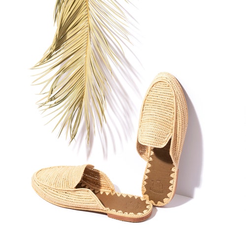Moroccan Raffia Shoes for Women Closed Toe Sandals Handmade - Etsy