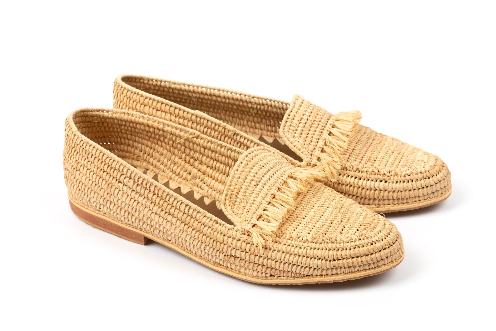 Natural Raffia Loafers / Raffia Moccasins / Raffia Shoes / | Etsy