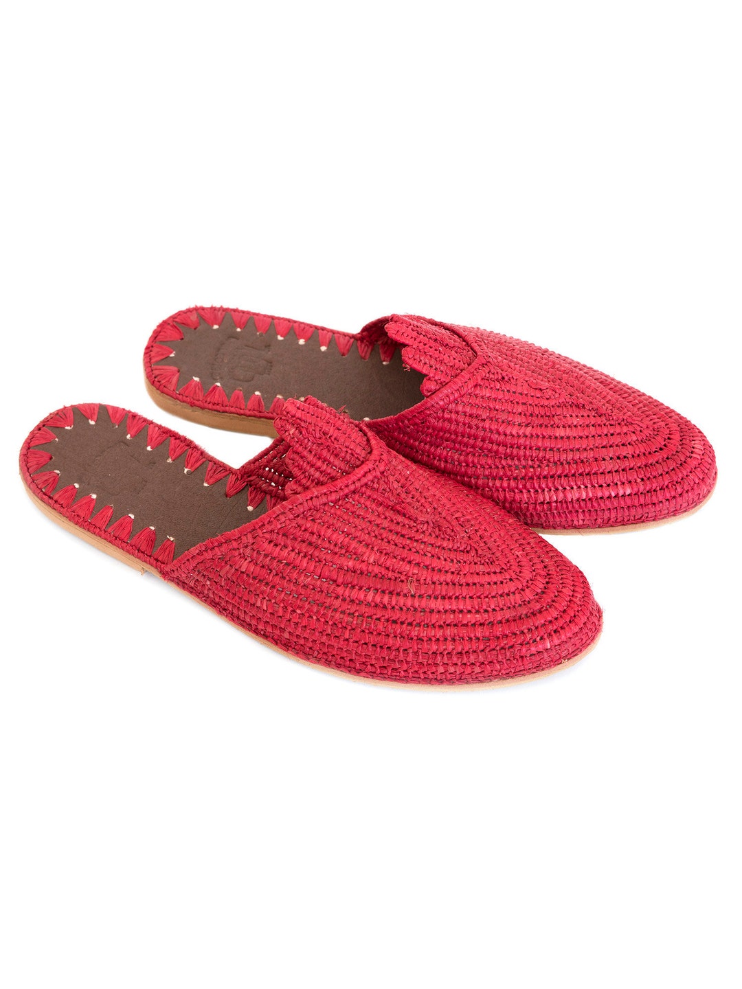 Red Raffia Shoes / Moroccan Raffia Slide Sandals / Raffia - Etsy