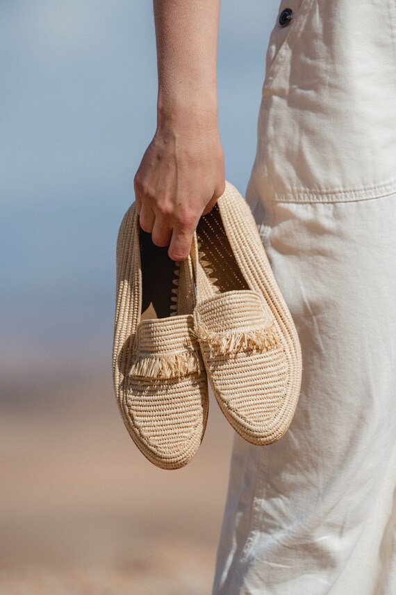 Natural Raffia Loafers / Raffia 