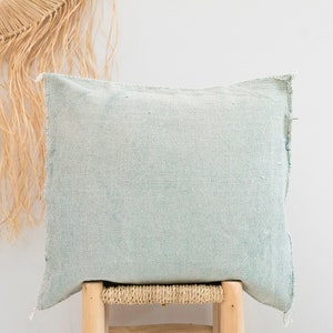 Light Blue Cactus Silk Pillow 19x20 / Sabra Pillow / Moroccan Berber Pillow / Boho Throw Pillow / Boho Cushion / No.241 image 3