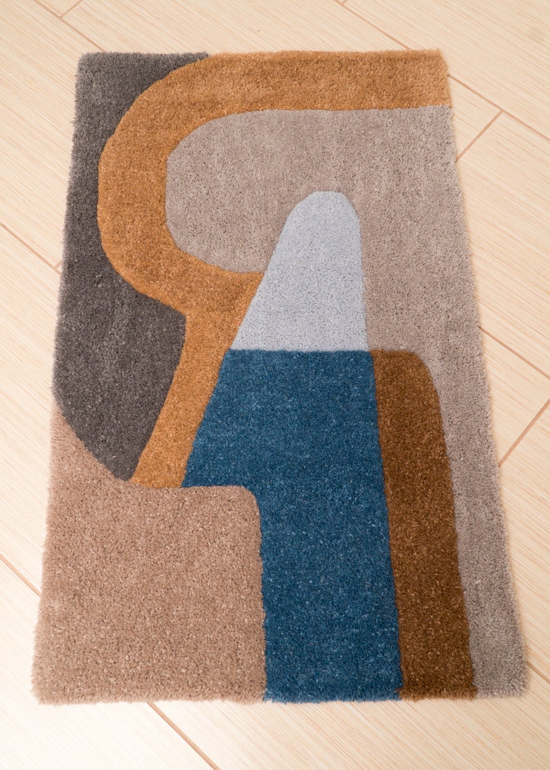 100% Sheep's Wool Abstract Small Tufted Rug