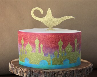 Arabian Night Aladdin Cake Wrap Or Magic Carpet Cake Topper Etsy