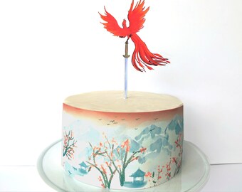 fondant chocolate etc resin Large Phoenix Silicone Mould food safe for cake toppers