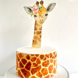 Giraffe Cake Topper: Animal Print Edible Cake Wrap