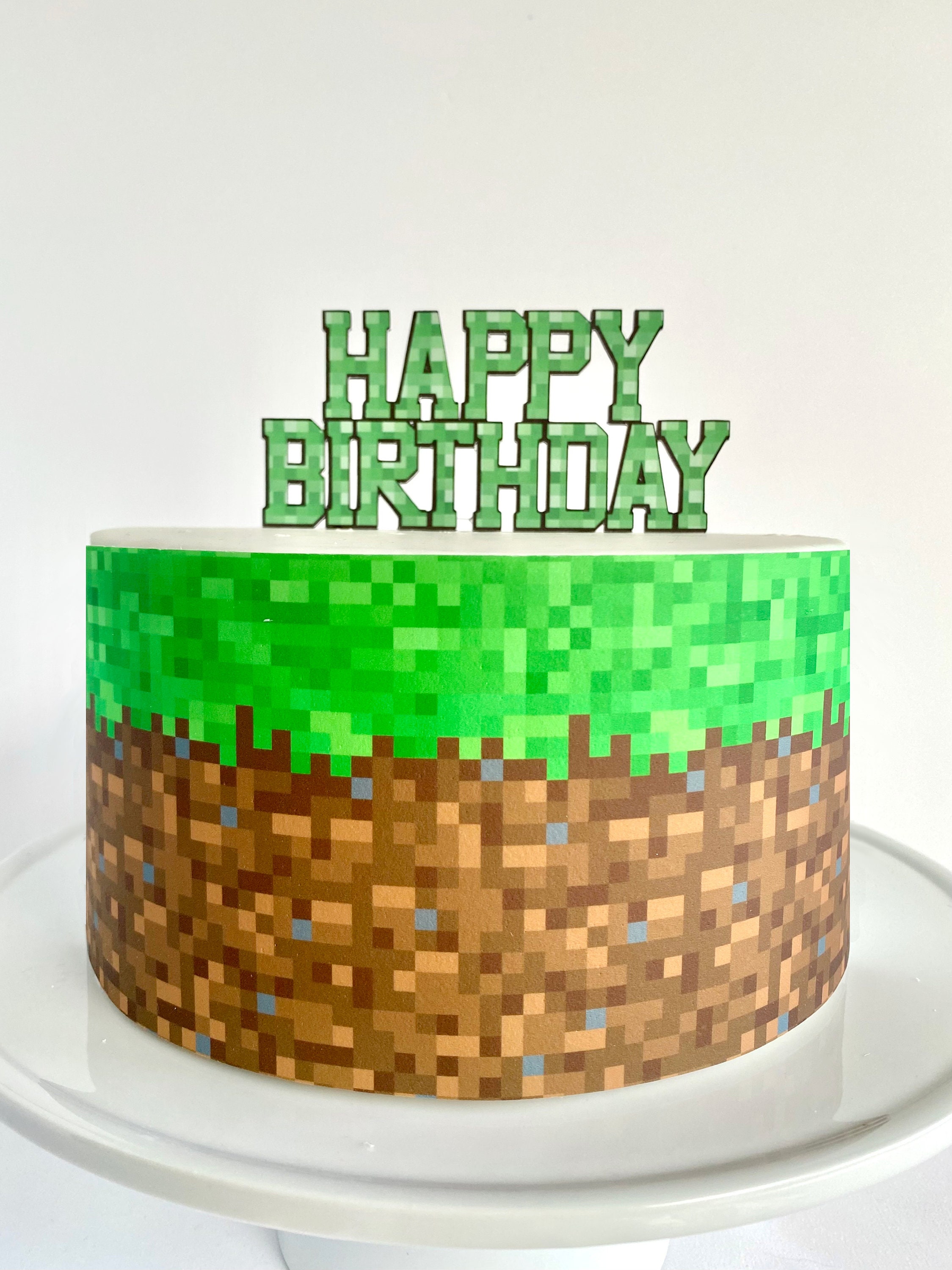 Video Game Pixels Edible Cake Wrap or Gamer Birthday Cake