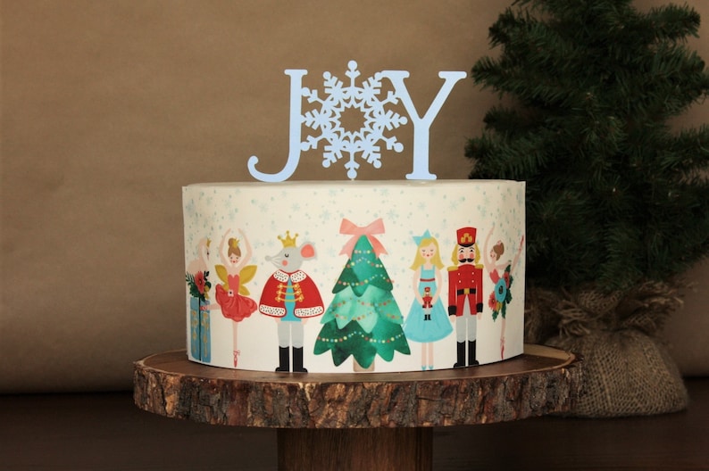 Christmas Cake Decorations // Nutcracker Cake Wrap or Joy ...