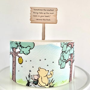 Winnie the Pooh Edible Cake Wrap & Quote Topper