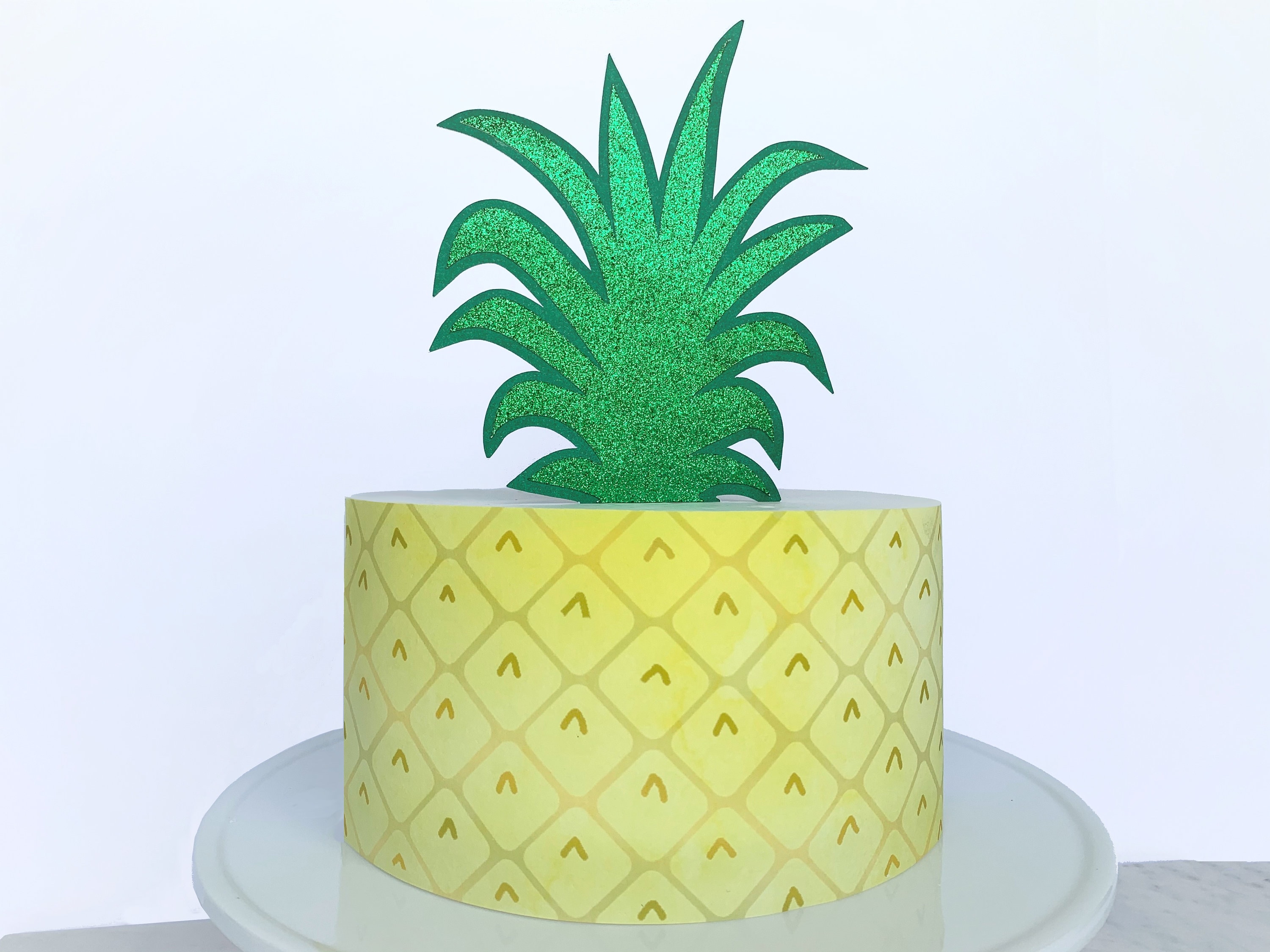 Edible Cake Topper Frosting Strips For Sides Tropical Party Pineapple Edible Cake Topper Baking ...