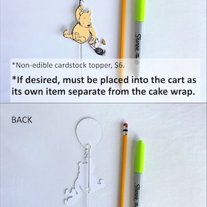 Winnie the Pooh Cake Decoration: Hundred Acre Wood Wrap or Pooh Cake Topper blue balloon topper