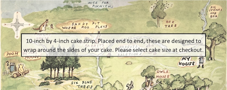 Winnie the Pooh Cake Decoration: Hundred Acre Wood Wrap or Pooh Cake Topper image 6