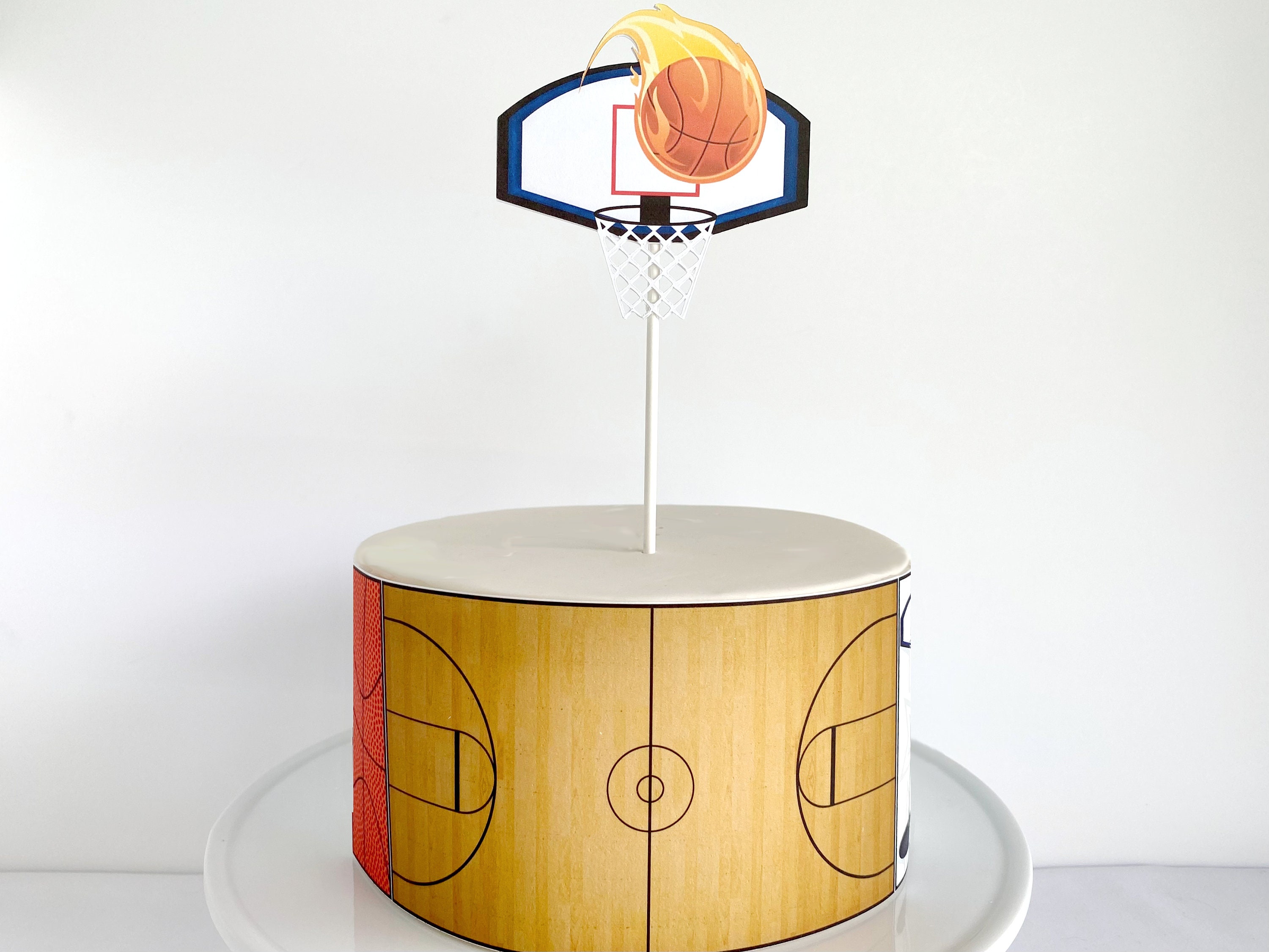 7.5 golden state Basketball Cake Topper – Round Edible Birthday Cake  Decorations, Happy Birthday Cake