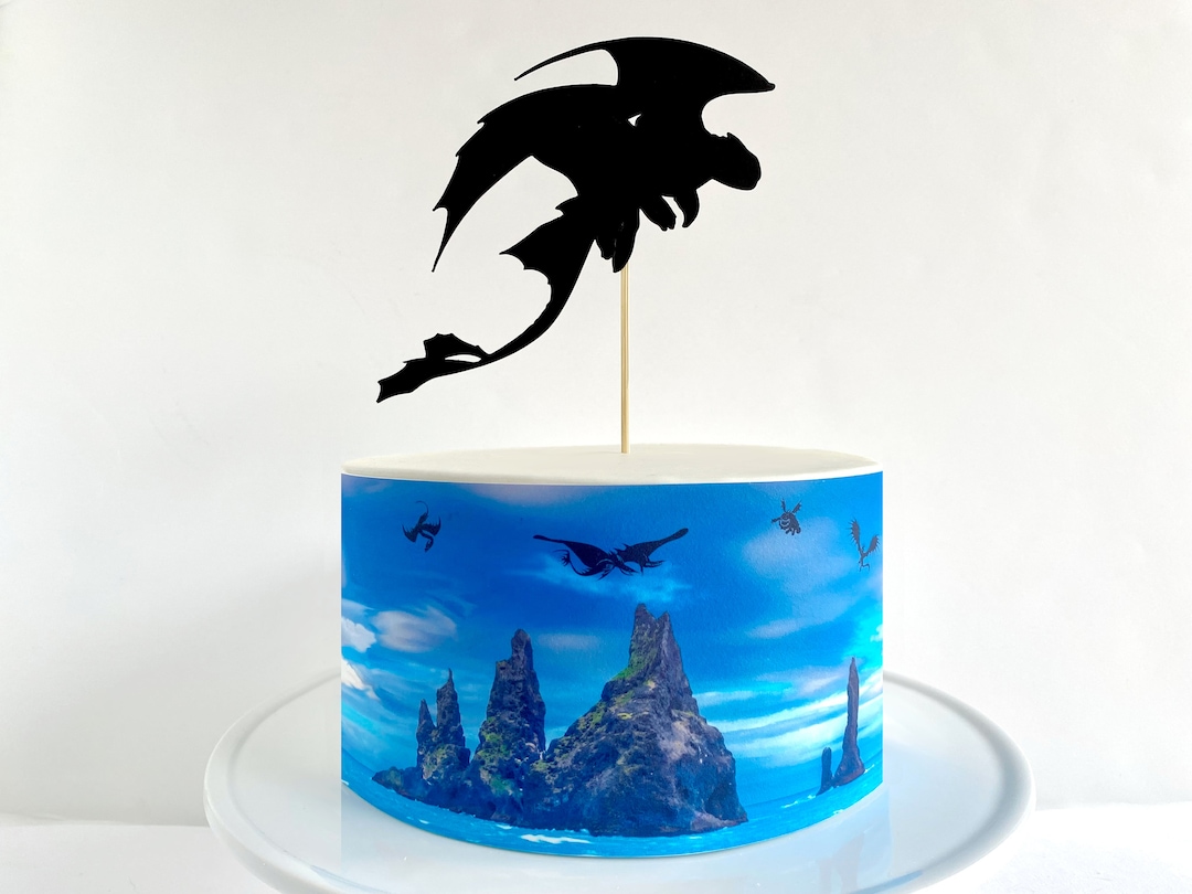 dragon-isle-edible-cake-wrap-or-dragon-silhouette-cake-topper-etsy