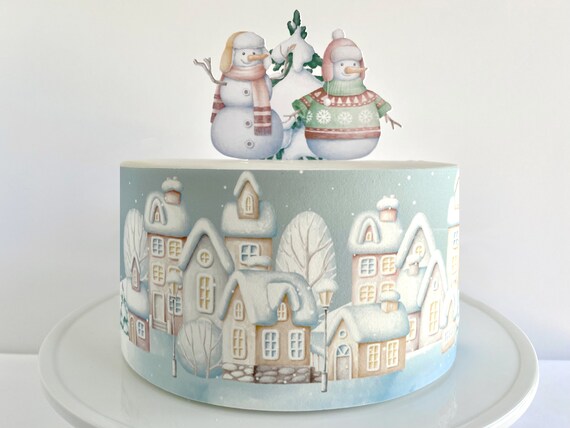 Edible The Snowman and Snowdog,Letterbox,Christmas,Winter,Handmade Cake Topper 