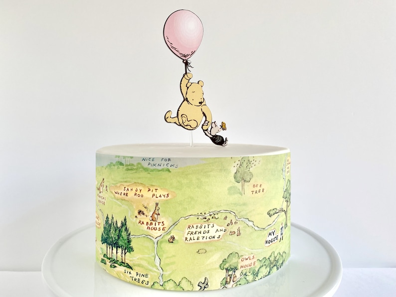 Winnie the Pooh Cake Decoration: Hundred Acre Wood Wrap or Pooh Cake Topper image 2