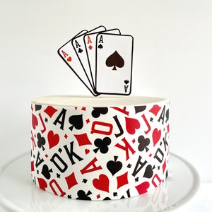 Playing Cards Edible Cake Wrap or Four of a Kind Cake Topper
