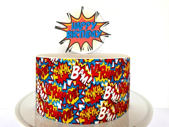 Comic Book Superheroes Edible Cake Wrap or Superhero Birthday