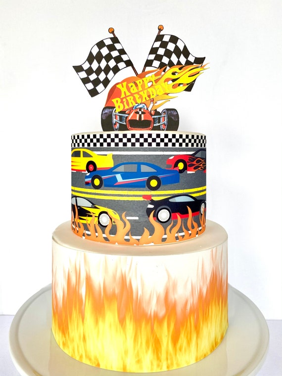 Nascar Racing Track Cars Edible Cake Topper Image ABPID00656 – A Birthday  Place