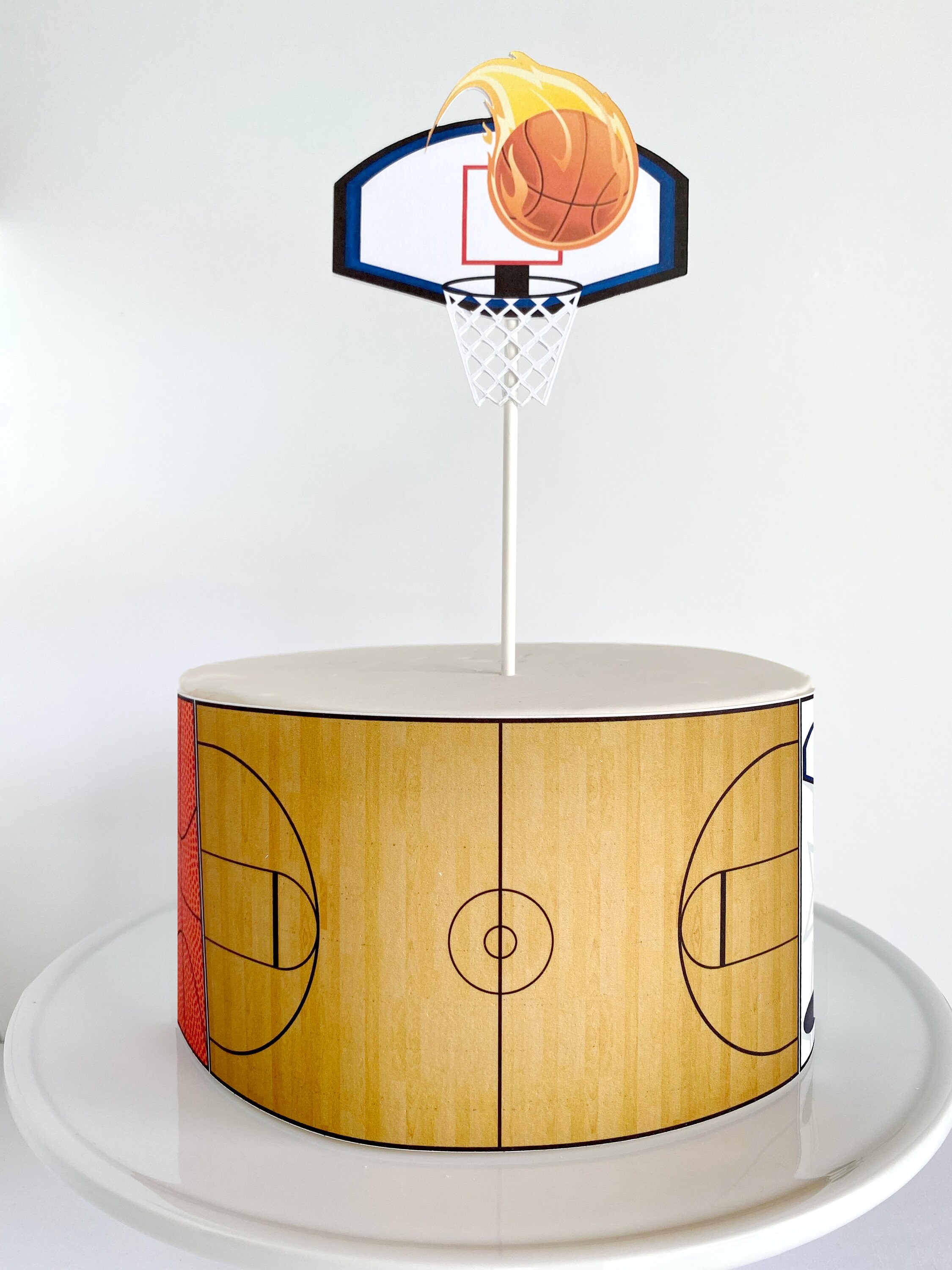 Basketball Edible Cake Wrap or Basketball Cake Topper Etsy