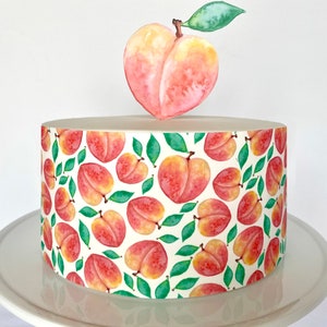 Peaches Edible Cake Wrap or Sweet Peach Cake Topper