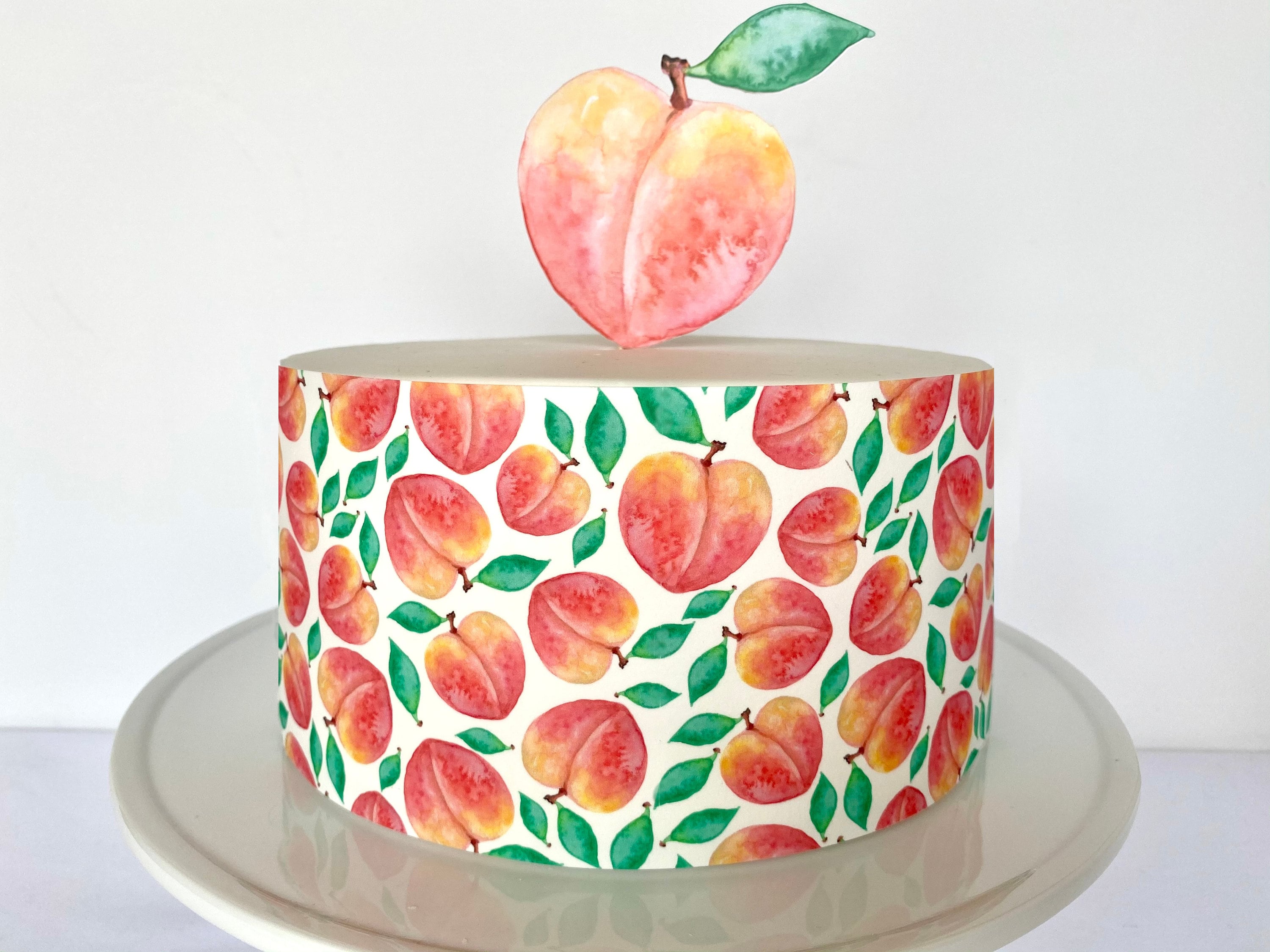 Peaches Edible Cake Wrap or Sweet Peach Cake Topper Etsy