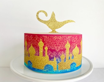 Aladdin Arabian Nights Edible Cake Wrap or Magic Lamp Cake Topper
