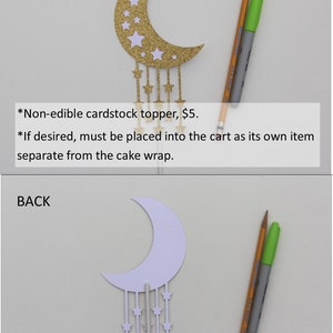 Galaxy of Stars Edible Cake Wrap or Moon and Stars Cake Topper moon & stars topper
