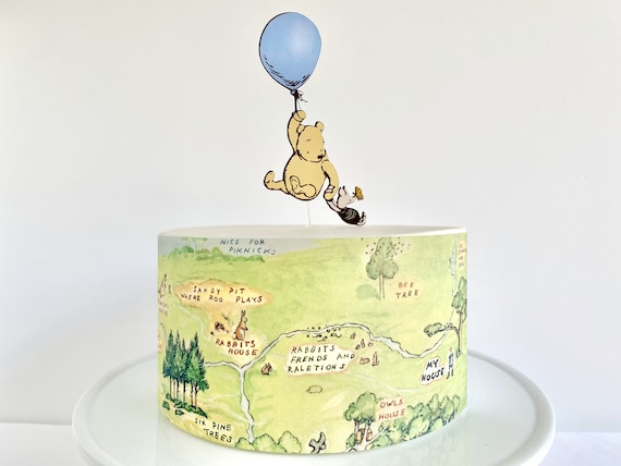 Winnie the Pooh Hundred Acre Woods Edible Cake Wrap or Pooh Bear Cake  Topper 