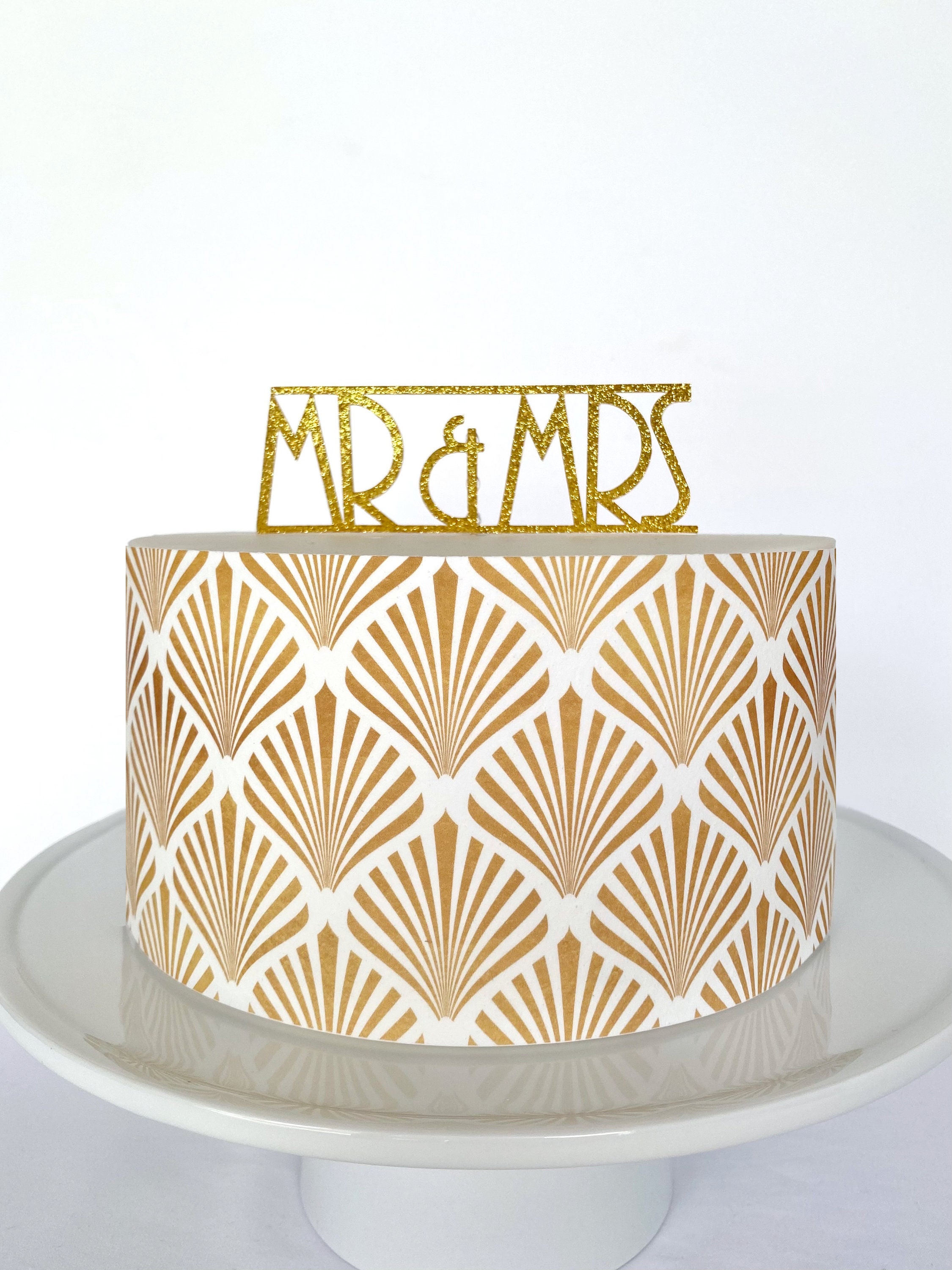 Gold Art Deco Fans Edible Cake Wrap Or Mr And Mrs Cake Topper - Etsy Norway