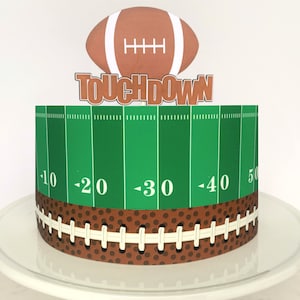 Football Field Edible Cake Wrap or Touchdown Cake Topper