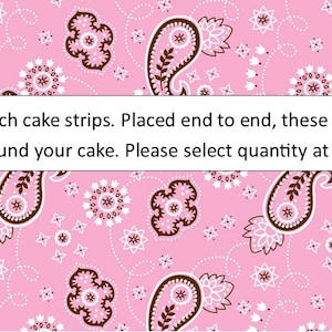 Pink Paisley Bandanna Edible Cake Wrap or Cowgirl Boots Cardstock Cake Topper image 3