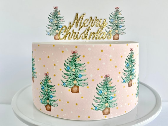 Emballage de gâteau comestible pour arbres de Noël ou topper de