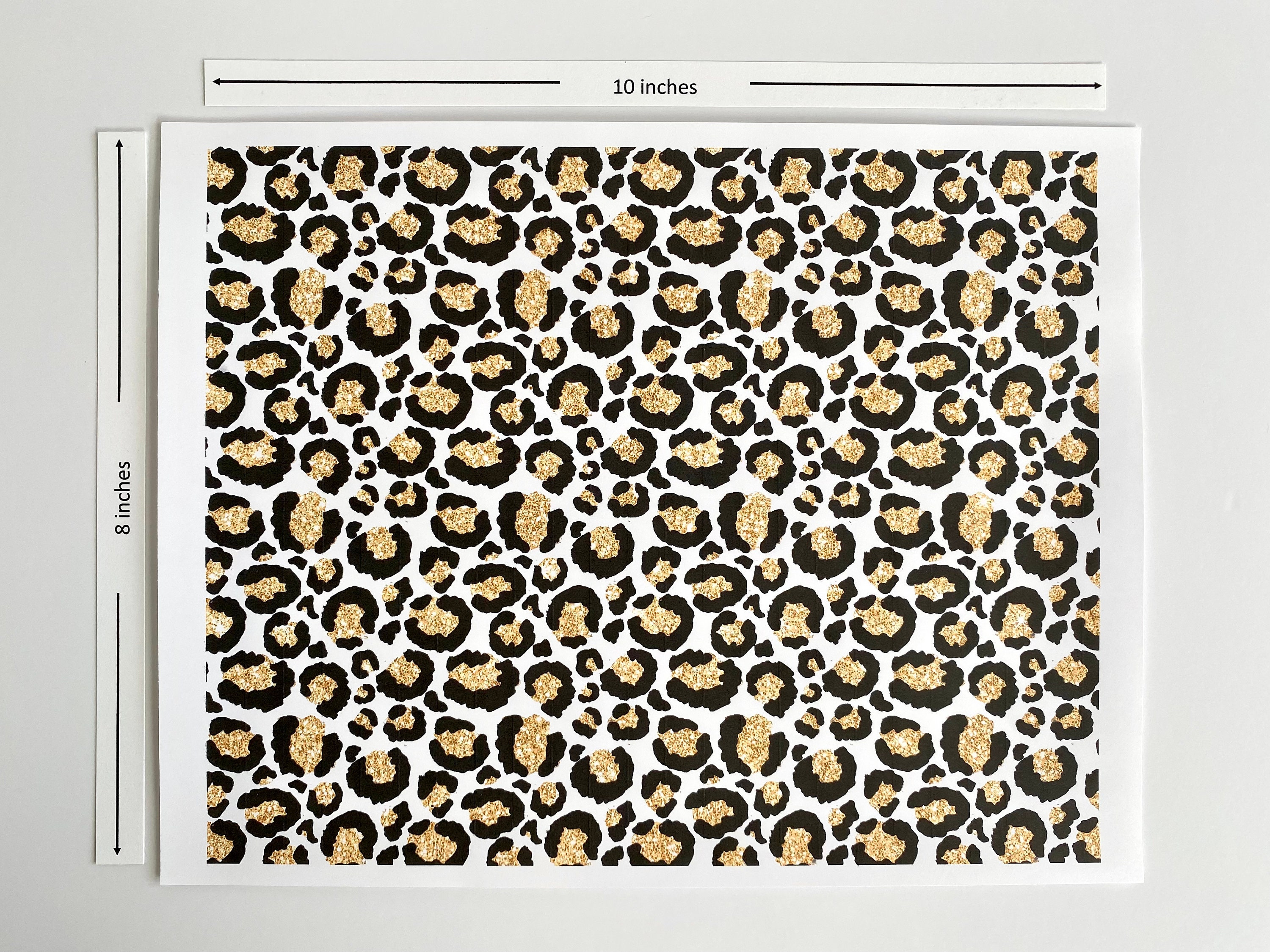 Gold Glitter Leopard Print Edible Cake Wrap