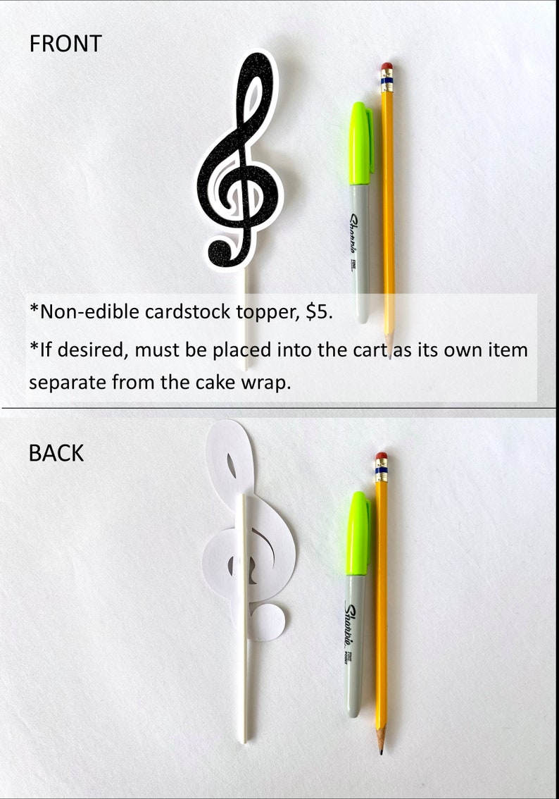 Piano Edible Cake Wrap // Musician Cake Decorations or Treble Clef Cake Topper music note topper