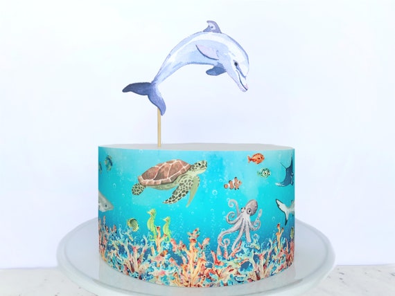 Under the Sea Edible Cake Wrap or Dolphin Cardstock Cake - Etsy