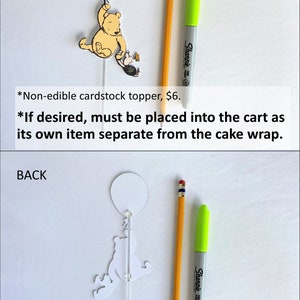 Winnie the Pooh Cake Decoration: Hundred Acre Wood Wrap or Pooh Cake Topper pink balloon topper