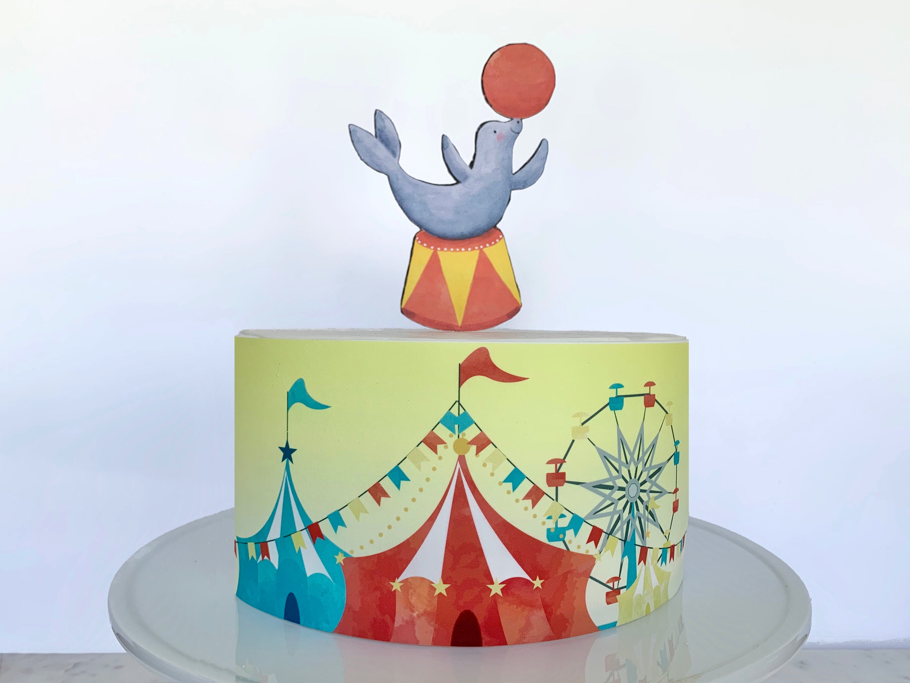 Cirque Comestible Cake Wrap ou Circus Seal Cake Topper -  France