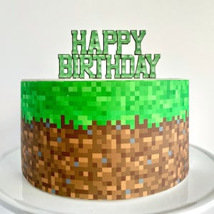 Video Game Pixels Edible Cake Wrap or Gamer Birthday Cake Topper