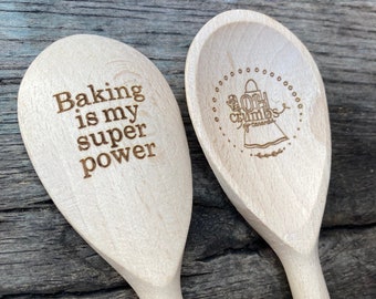 Personalised Wooden Spoon, Engraved Cooking Utensil, Customized Kitchen Gift, Handmade Wood Spoon, Handmade Gift for Home Cooks,