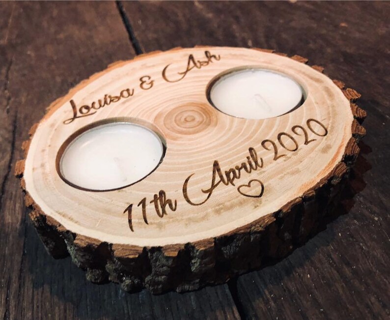 Wooden personalised mothers day gifts, anniversary wooden gifts for her, wooden candle holders, wooden tealight holder, Mothers Day gifts image 5