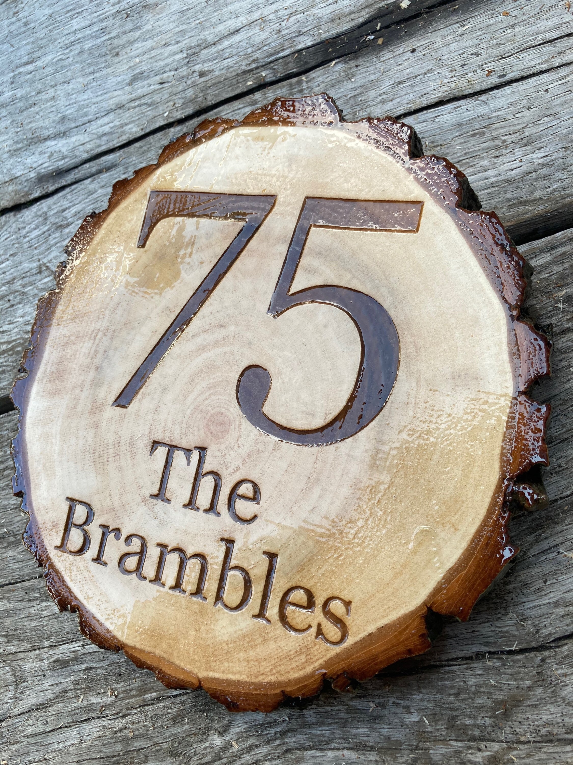 Wooden house plaques house number plaques natural wooden Etsy