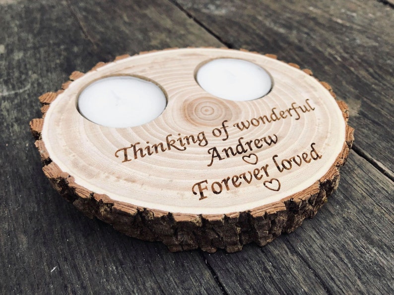 Wooden personalised mothers day gifts, anniversary wooden gifts for her, wooden candle holders, wooden tealight holder, Mothers Day gifts image 4