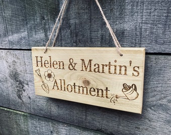 Handmade Wooden Allotment Sign, Custom Personalised Garden Plaque, Rustic Outdoor Decor, Handmade Personalised Garden Marker