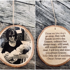 Personalized Photo Memorial Plaque: Engraved Wood Remembrance Gift