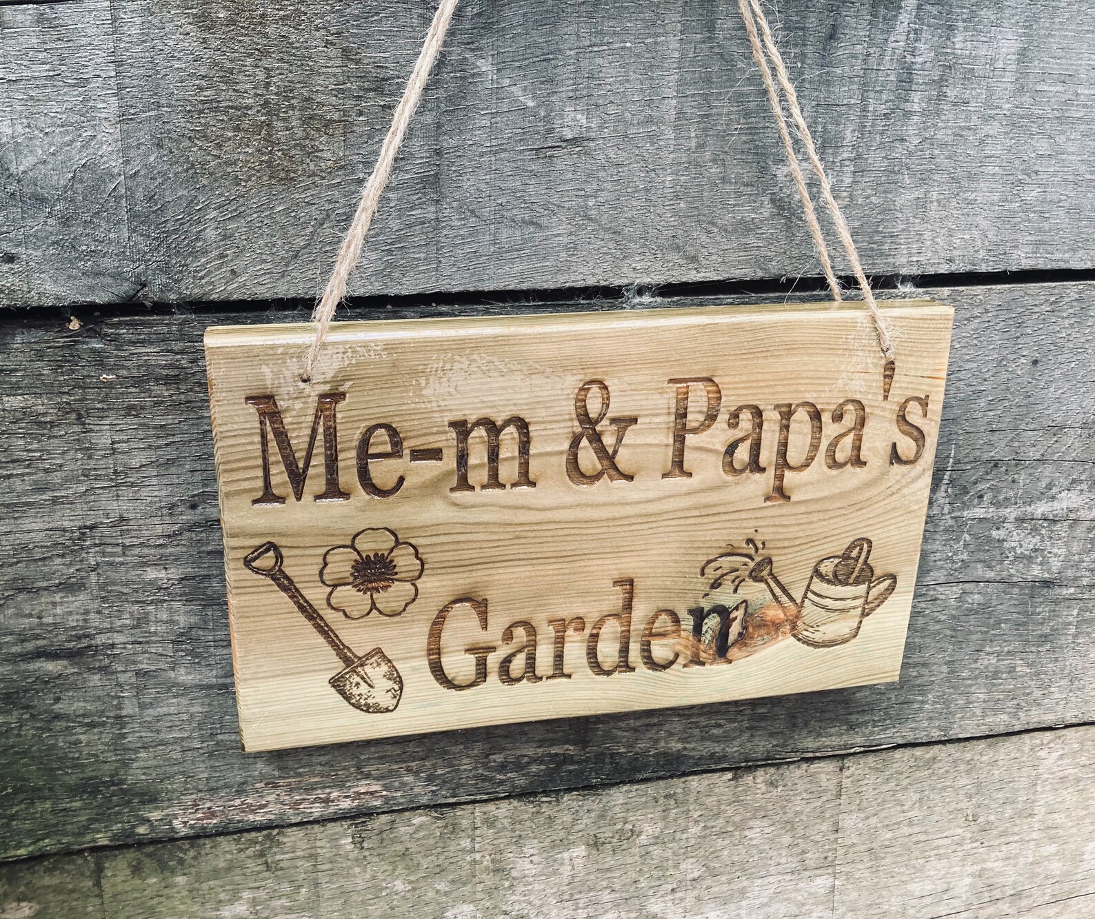 Personalised wooden outdoor sign outdoor gardening plaque Etsy