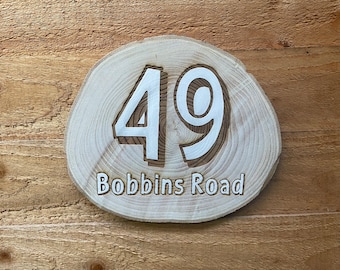 Hand painted wooden house plaques, rustic house signs, wooden engraved painted house numbers, personalised wooden house sign, house numbers