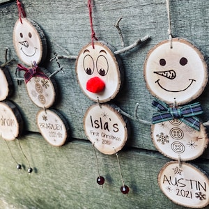 Personalised wooden Christmas decorations,2023, Christmas gift,1st Christmas gift,Christmas tree decorations,handmade rustic Christmas gifts