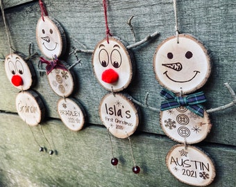 Personalised wooden Christmas decorations,2023, Christmas gift,1st Christmas gift,Christmas tree decorations,handmade rustic Christmas gifts