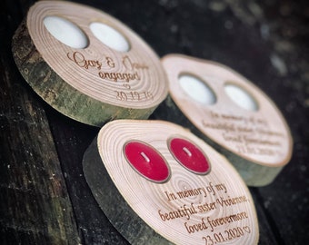 Personalised Wooden Mother’s Day gift-wooden gifts for her-personalised wooden wedding gifts-wooden tea light holders-handmade candle holder