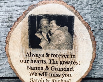 Wooden memorial plaque, gravestone plaque, personalised memorial plaque, cemetery plaque, wooden personalised plaque, plaque with photo